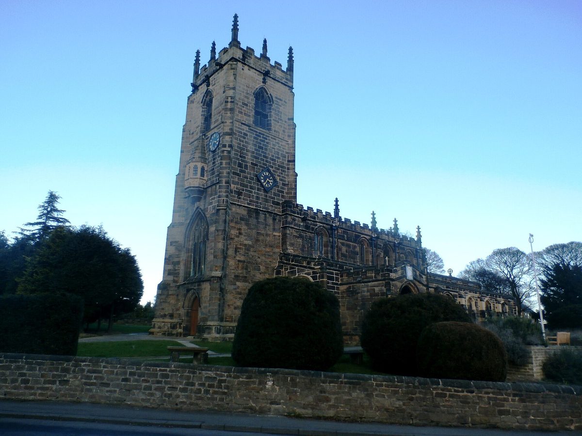 Church of St John the Baptist, Royston. Photo by Jonathan Clitheroe, CC BY-SA 2.0, via Wikimedia Commons. Church of St John the Baptist, Royston