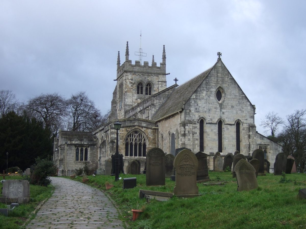 All Saints Church, Sherburn in Elmet. Photo by JThomas, CC BY-SA 2.0, via Wikimedia Commons. All Saints Church, Sherburn in Elmet